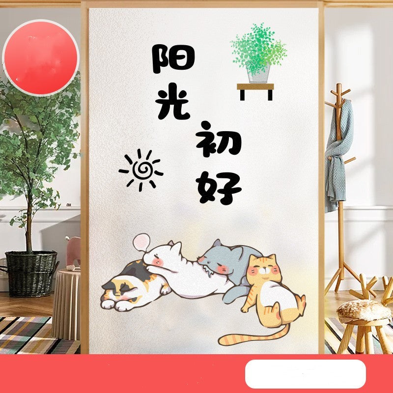 Trending Cartoon Cat Glass Stickers