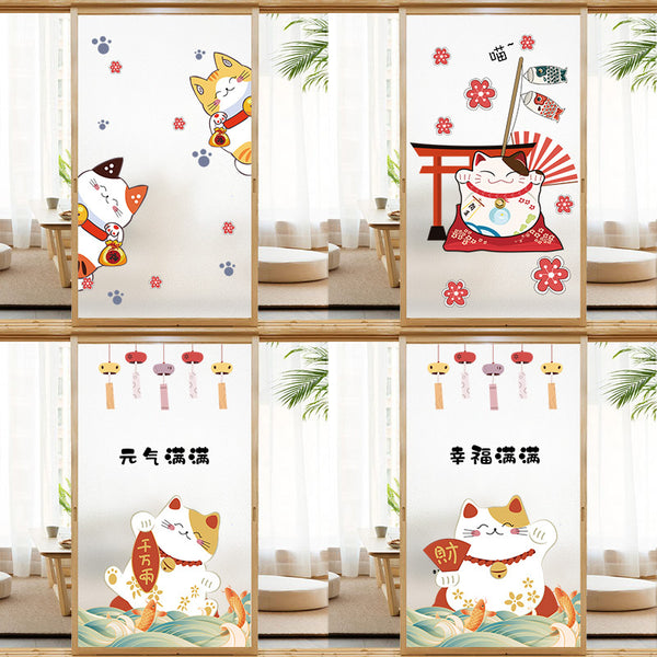 Trending Cartoon Cat Glass Stickers